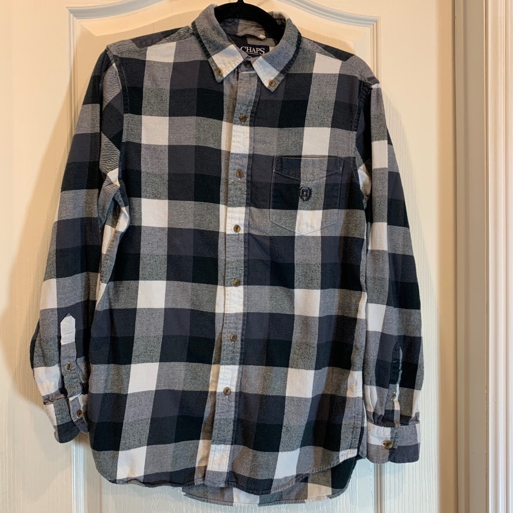 Chaps Performance‎ men’s plaid shirt black and white (no tag)